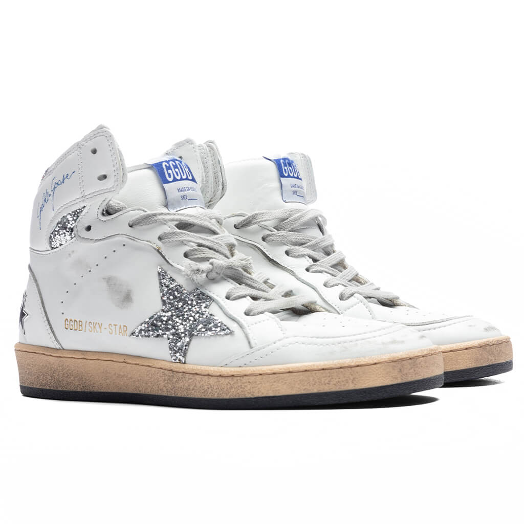 Womens Sky Star Sneakers White Silver