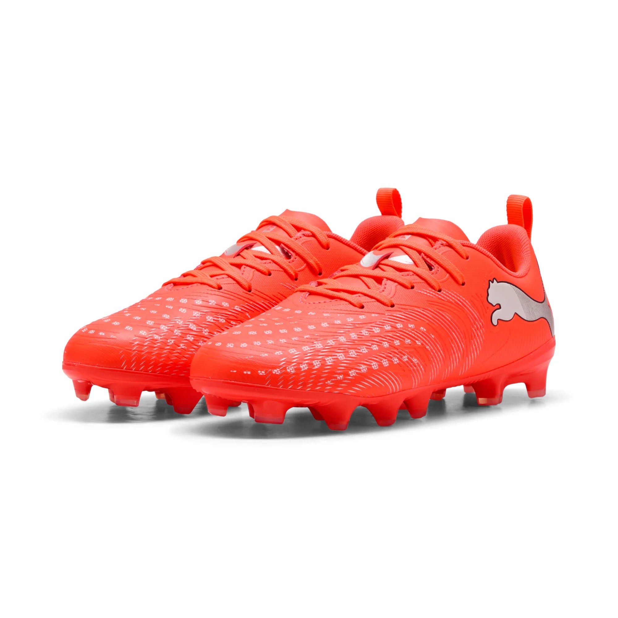 PUMA Future 9 Play FG AG Firm Multi Ground Youth Soccer Cleats Red White Black