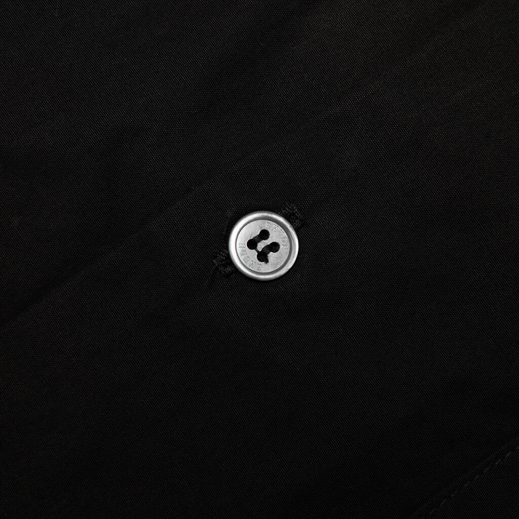 Camp Collar Logo Shirt Black White