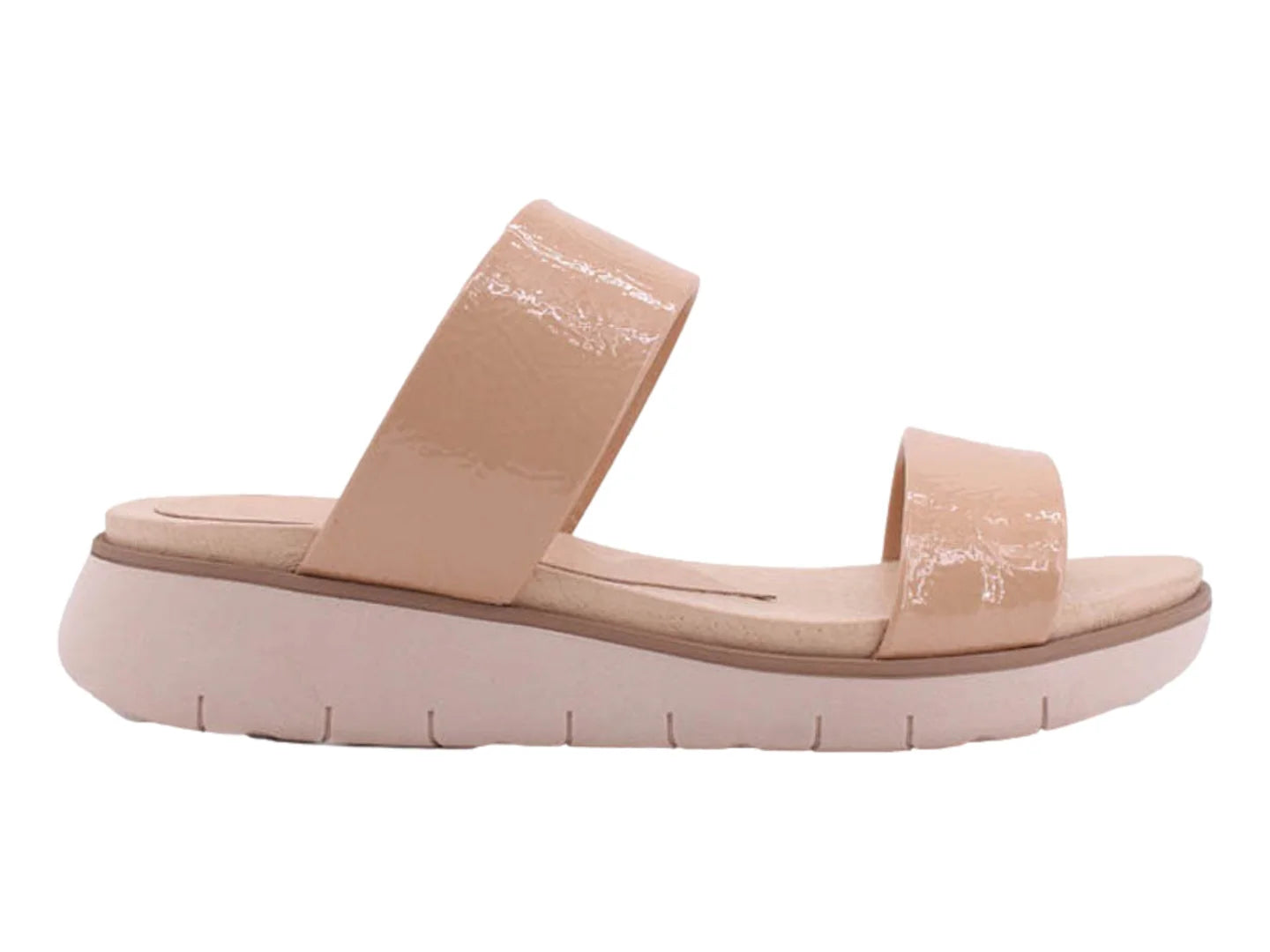 Sandalias Manet Charol Arrugado Color Maquillaje para Mujer