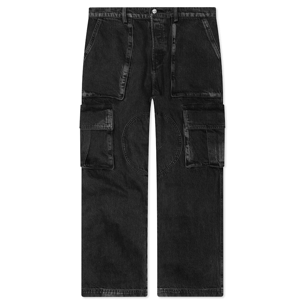 Denim Logo Cargos Charcoal Wash