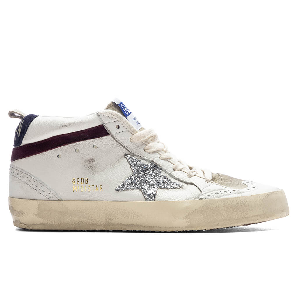 Womens Mid Star White Silver Wine