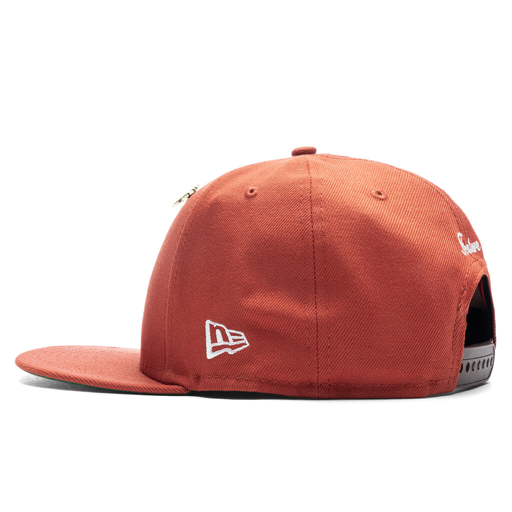 Feature x New Era Old English F Snapback Hat w Pin Rust