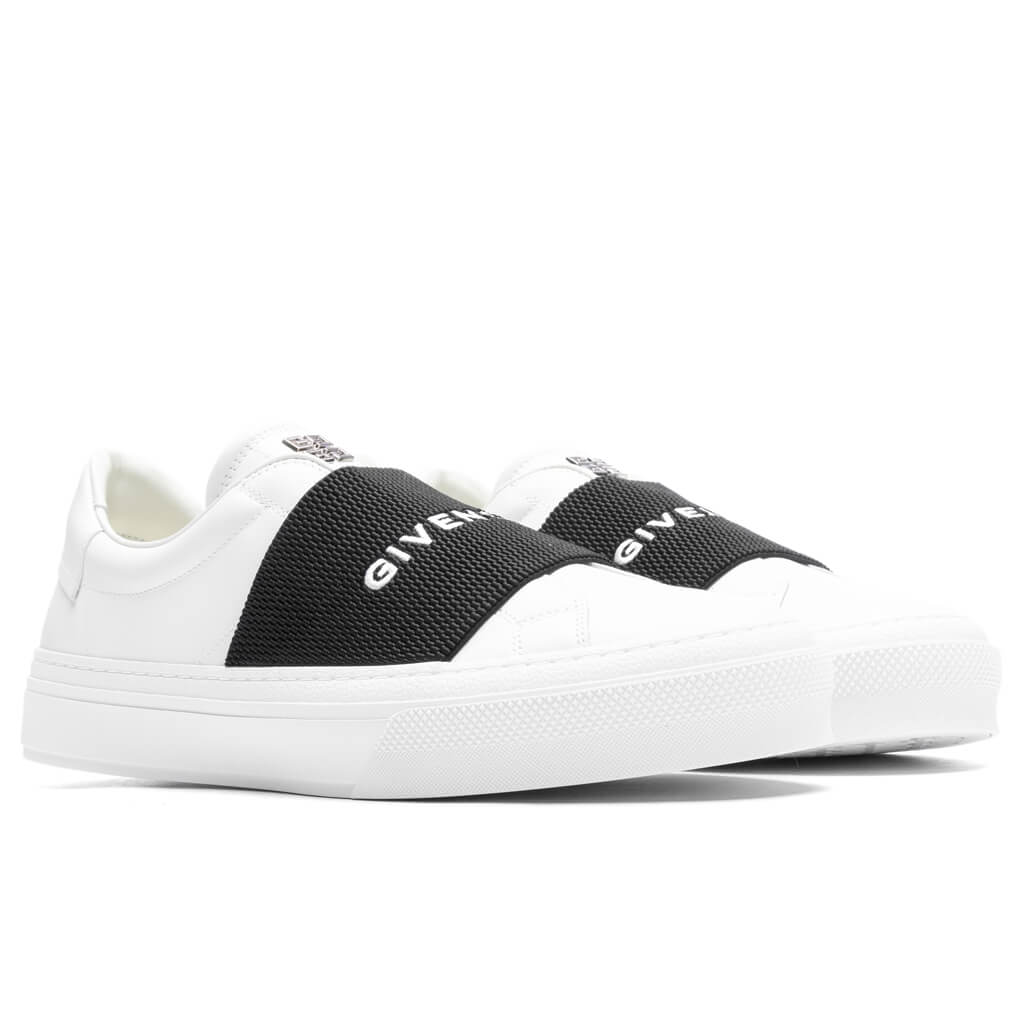 City Sport Sneakers w Elastic White Black