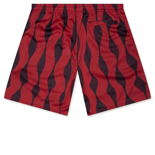 Waved Mesh Shorts Red