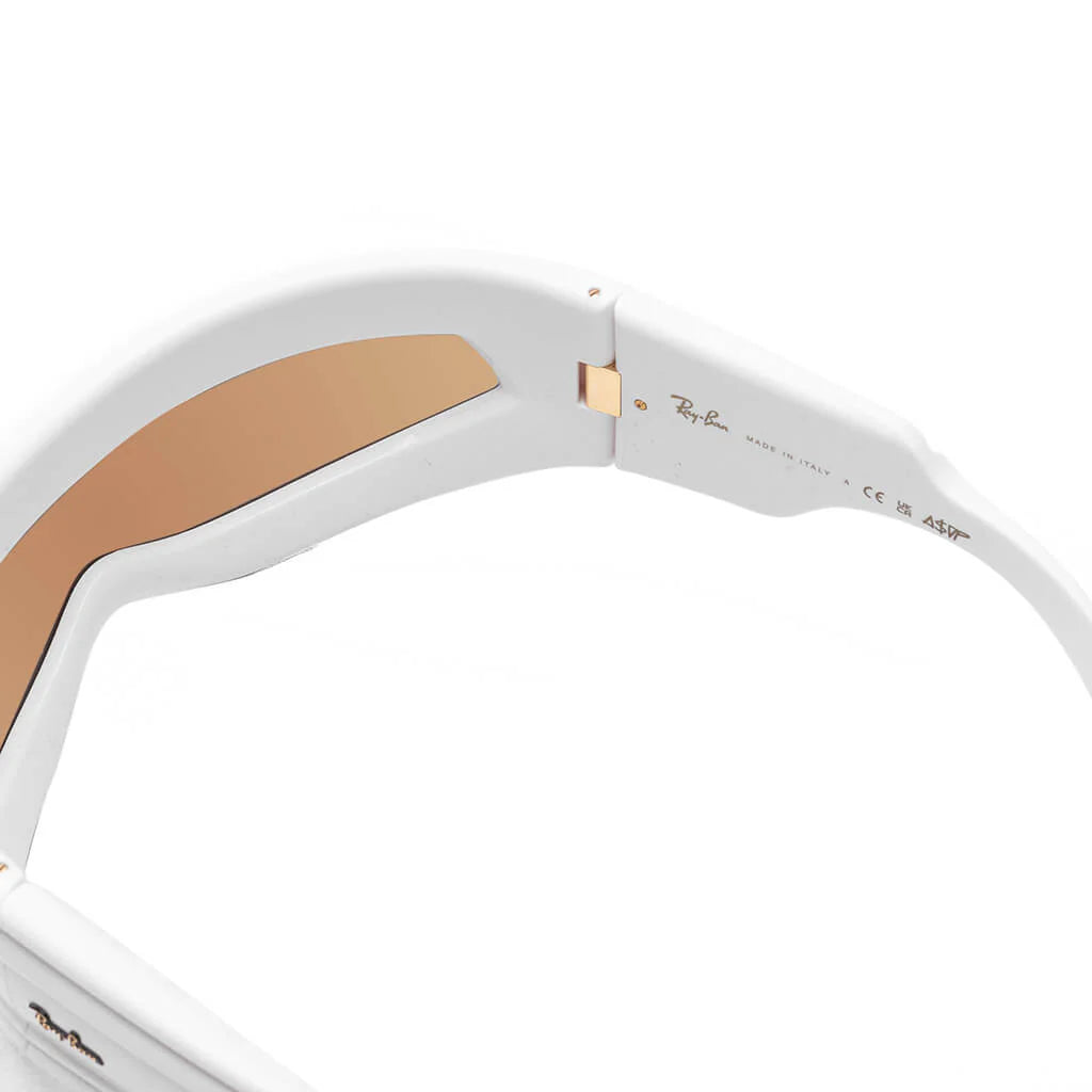 Ray Ban x AAP Rocky Ultra Wrap 001 White Brown Mirror Gold