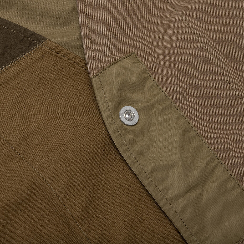 Patchwork Liner Jacket Khaki Mix