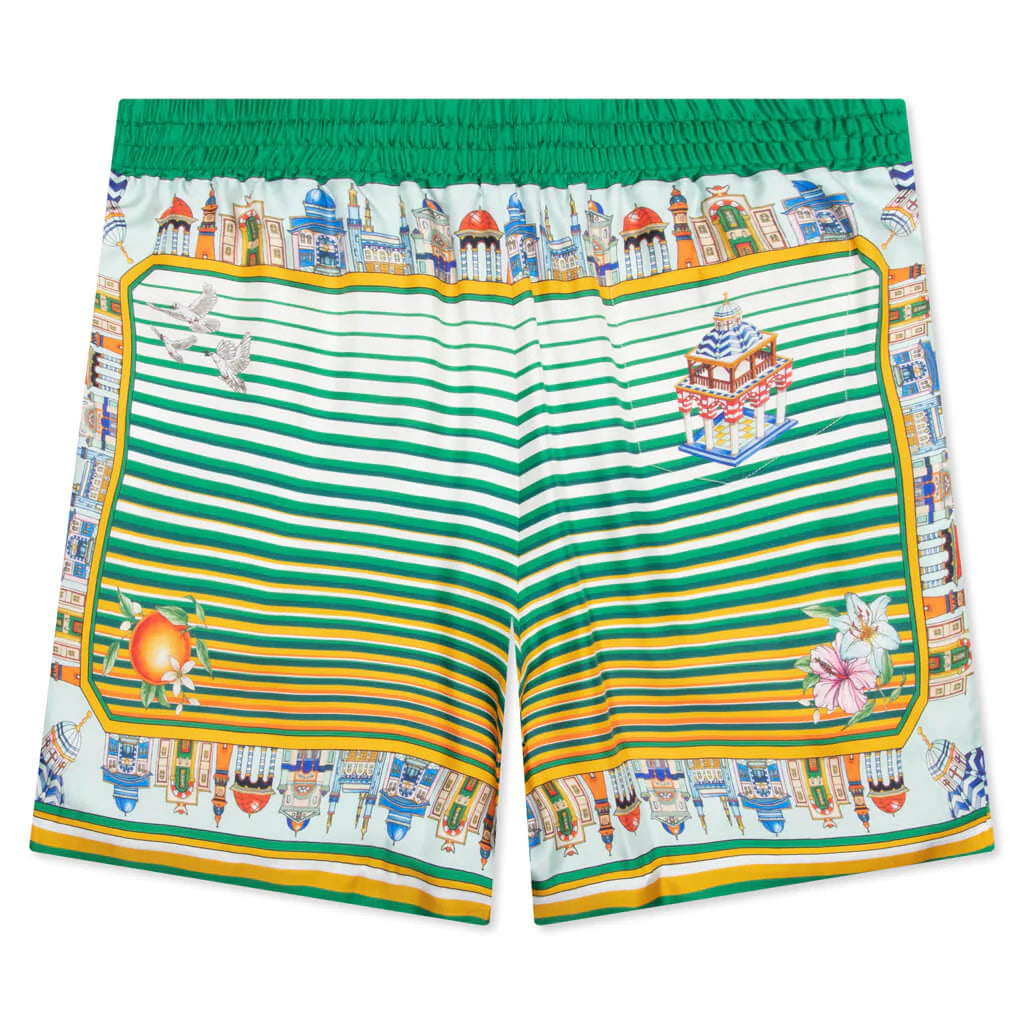 Cityscape Silk Twill Shorts Multi