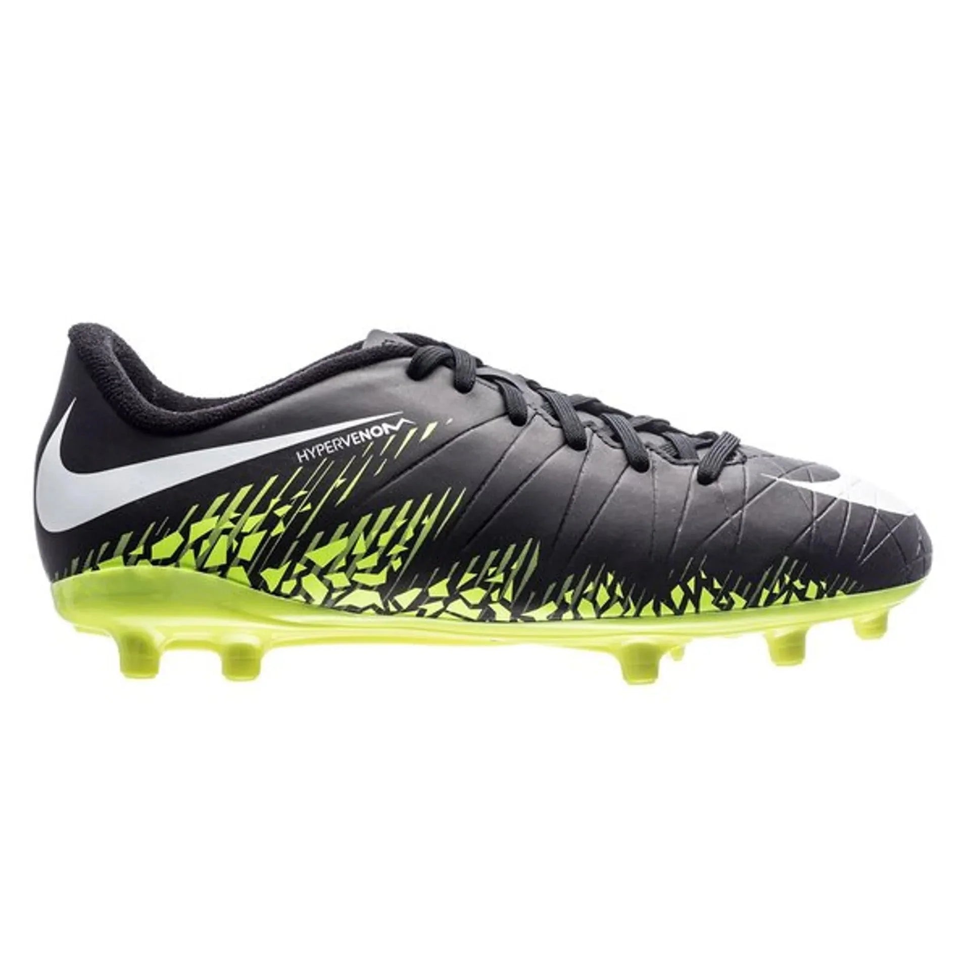 Nike JR Hypervenom Phelon II FG Soccer Cleats Black White Volt