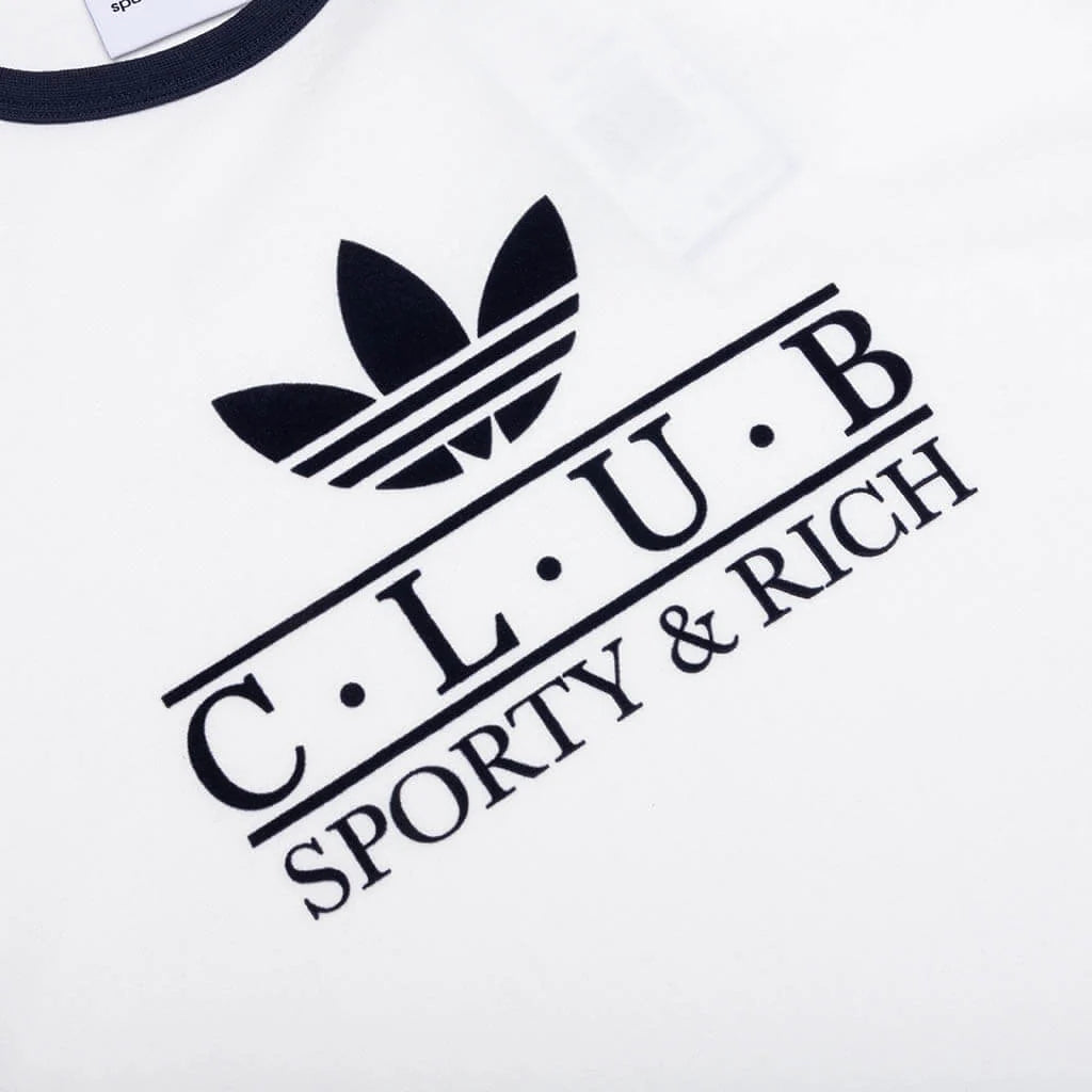 Womens Adidas x Sporty Rich T Shirt Core White Night Navy