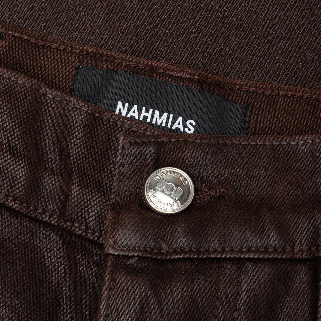 Waxed Denim Logo Cargo Pant Brown Wash