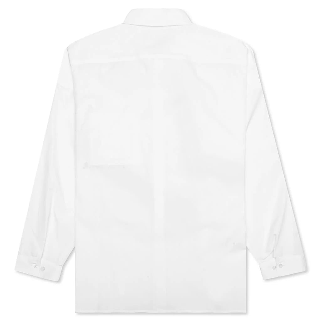 Long Sleeve Flower Graphics Shirt Lily White