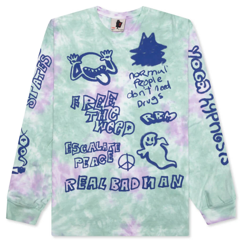 Youth Party L S Tee Green Tie Dye