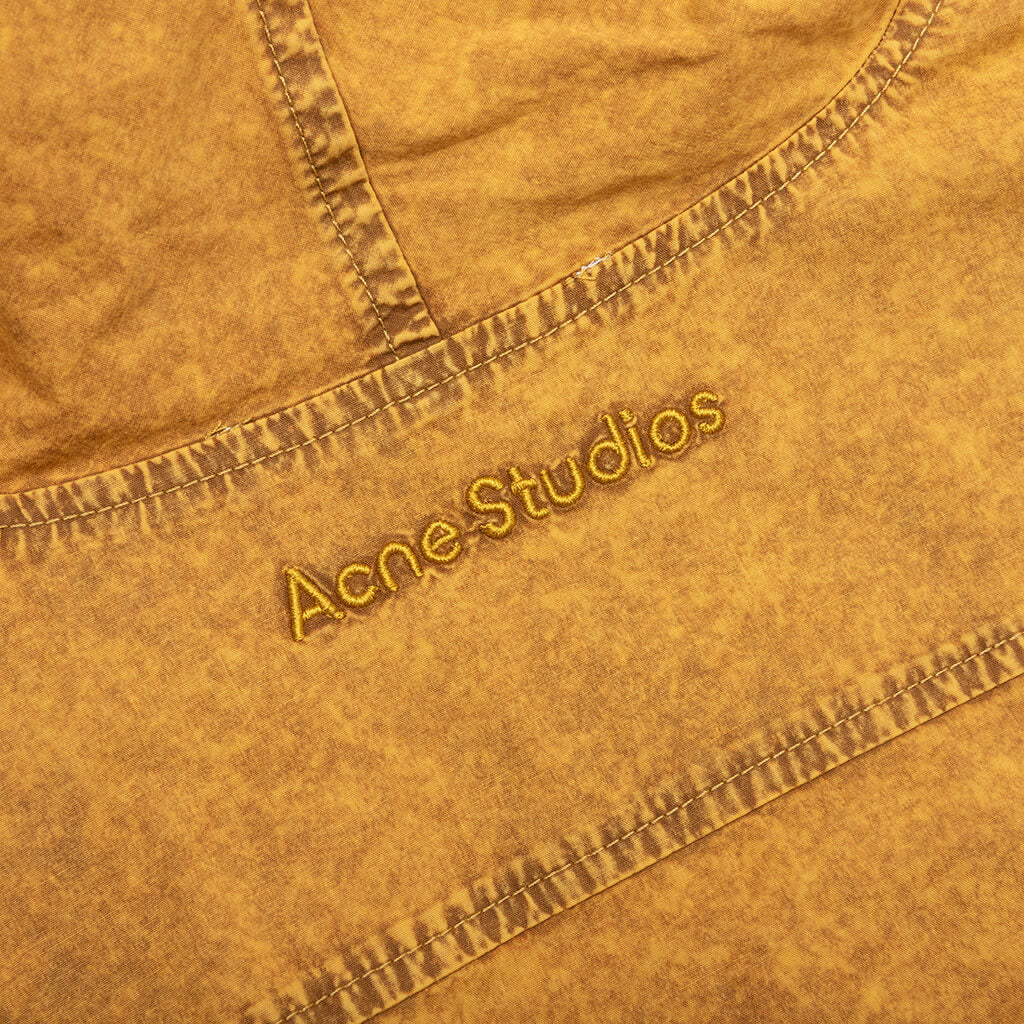 Garment Dyed Hooded Button Up Shirt Fn Mn Shir000861 Yellow Brown