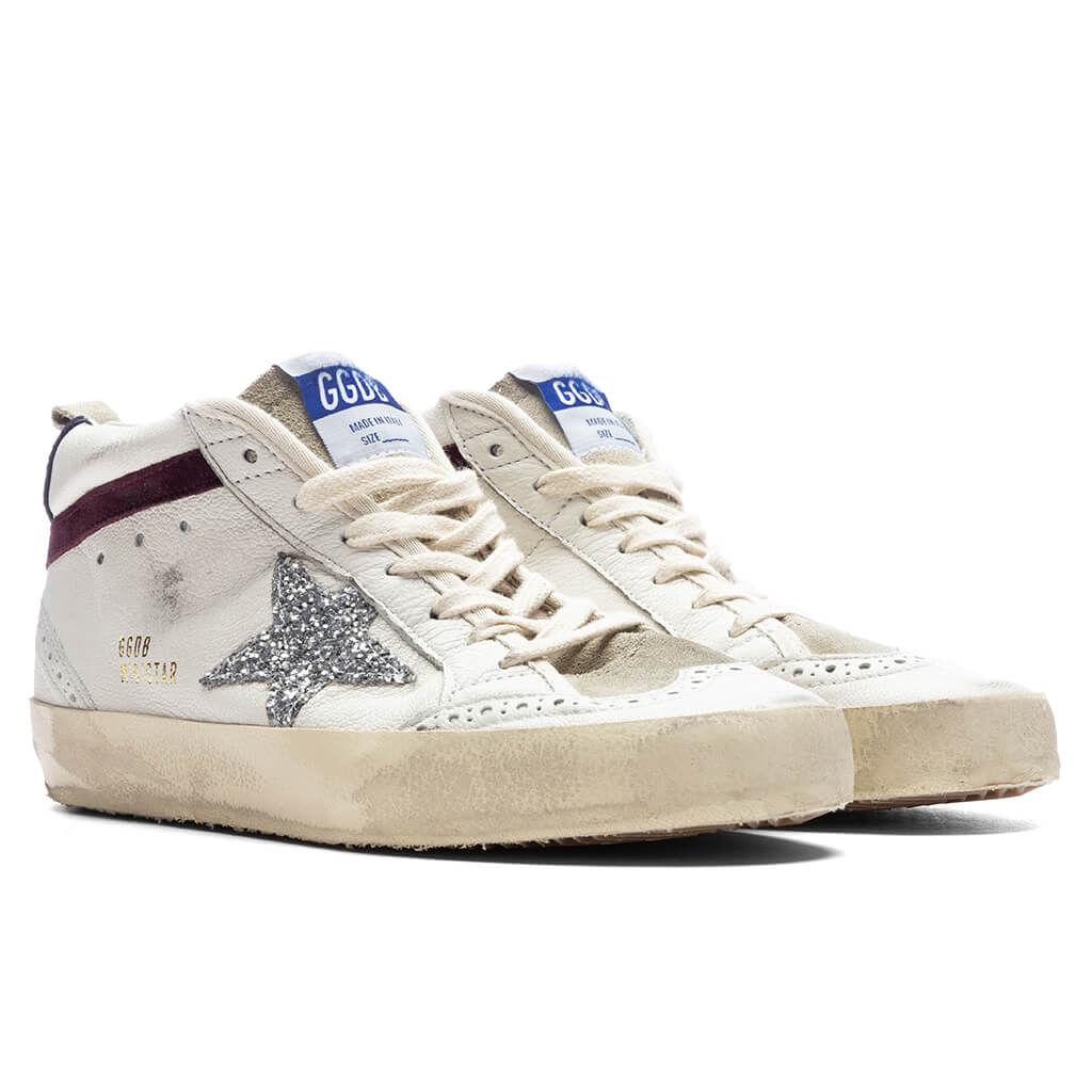 Womens Mid Star White Silver Wine