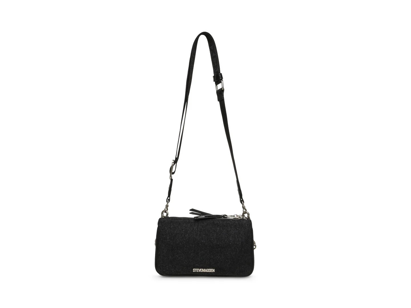 Bolsa Steve Madden Barra Negro y Plata para Mujer