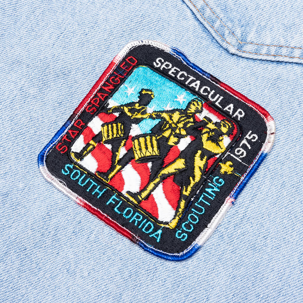 Charlatan Reversible Denim Baseball Jacket Indigo