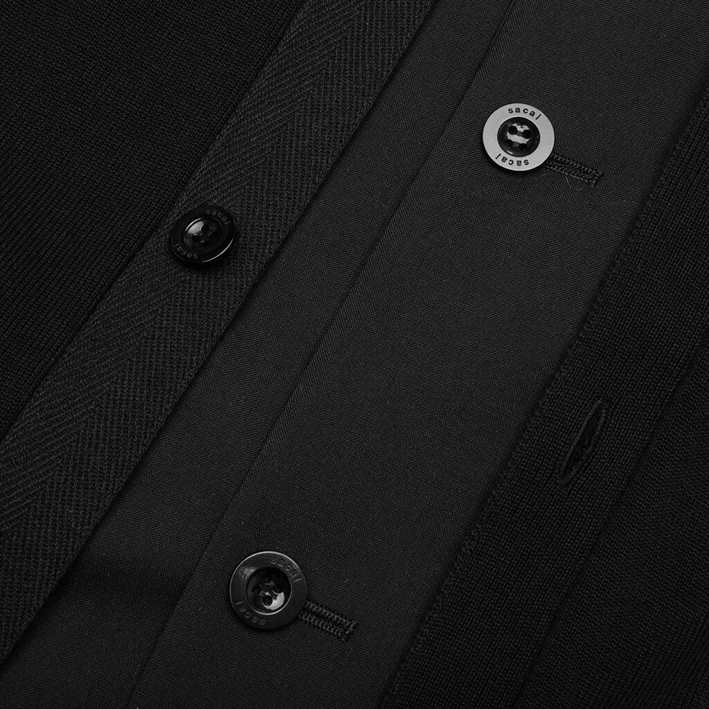 Knit x Suiting Cardigan Black
