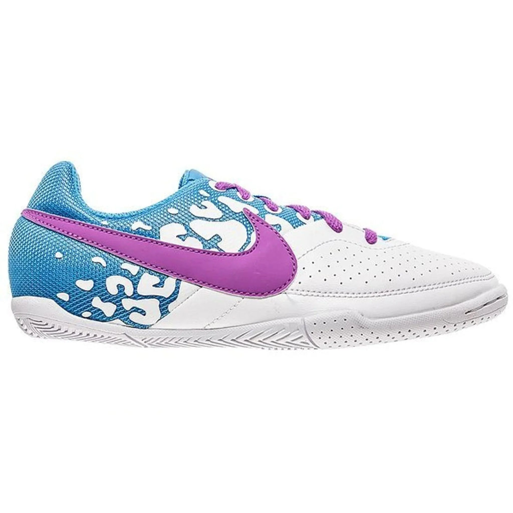Nike JR Elastico II Indoor Soccer Shoes White Laser Purple Blue Hero