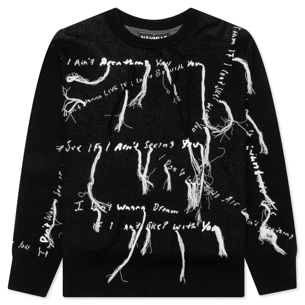 Nahmias x Kodak Black Knit Lyric Crewneck Black