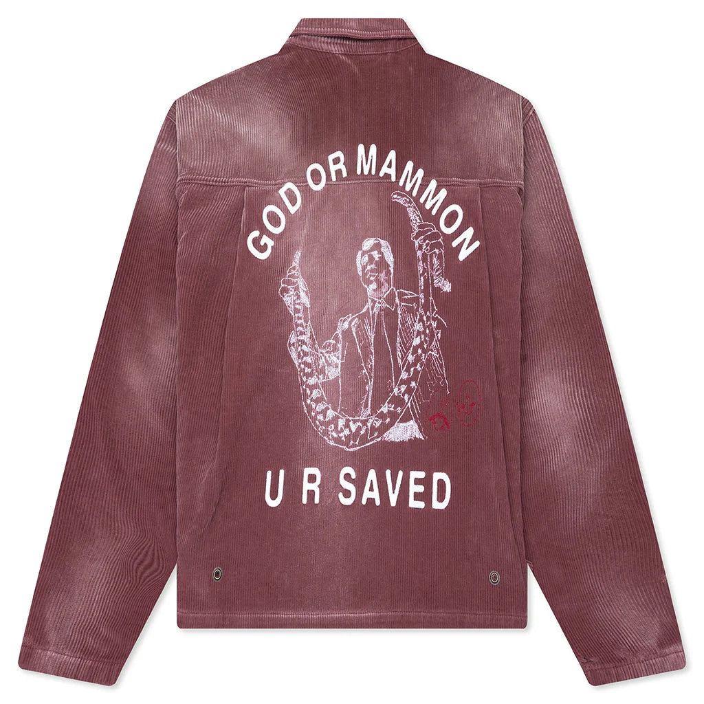 Synanon Cord Work Jacket Burgundy