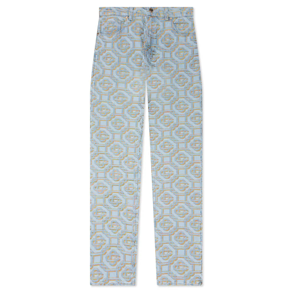 Monogram Denim Pants Blue