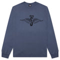 Skull Wings Pigment Dyed L S Tee Navy