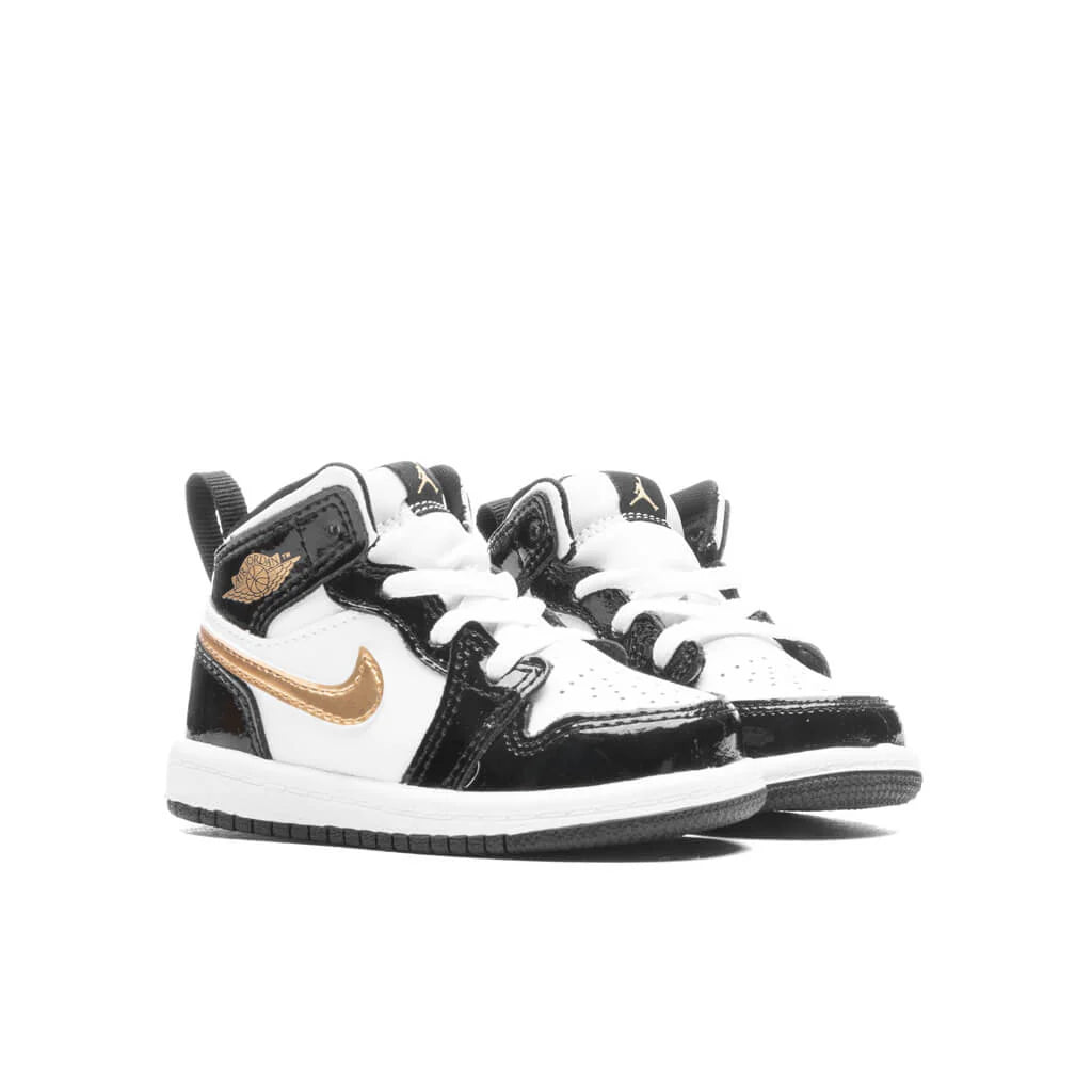 Air Jordan 1 Mid SE TD Black Gold Black Metallic Gold White