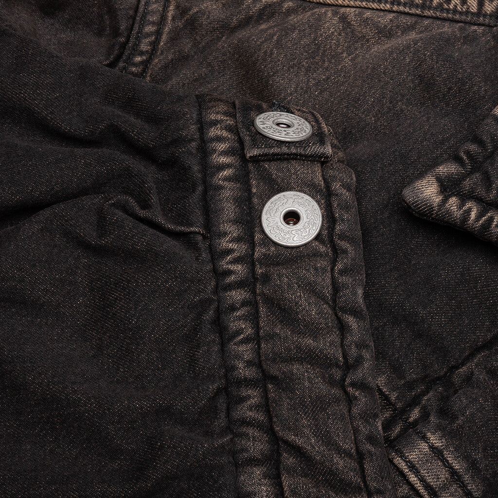 Puffer Denim Jacket Black