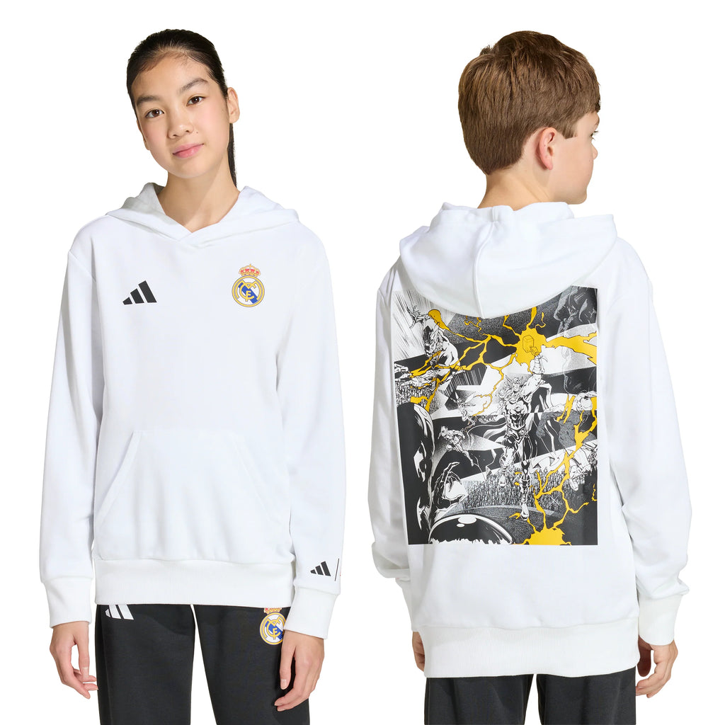 adidas Real Madrid Avengers Youth Soccer Hoodie White