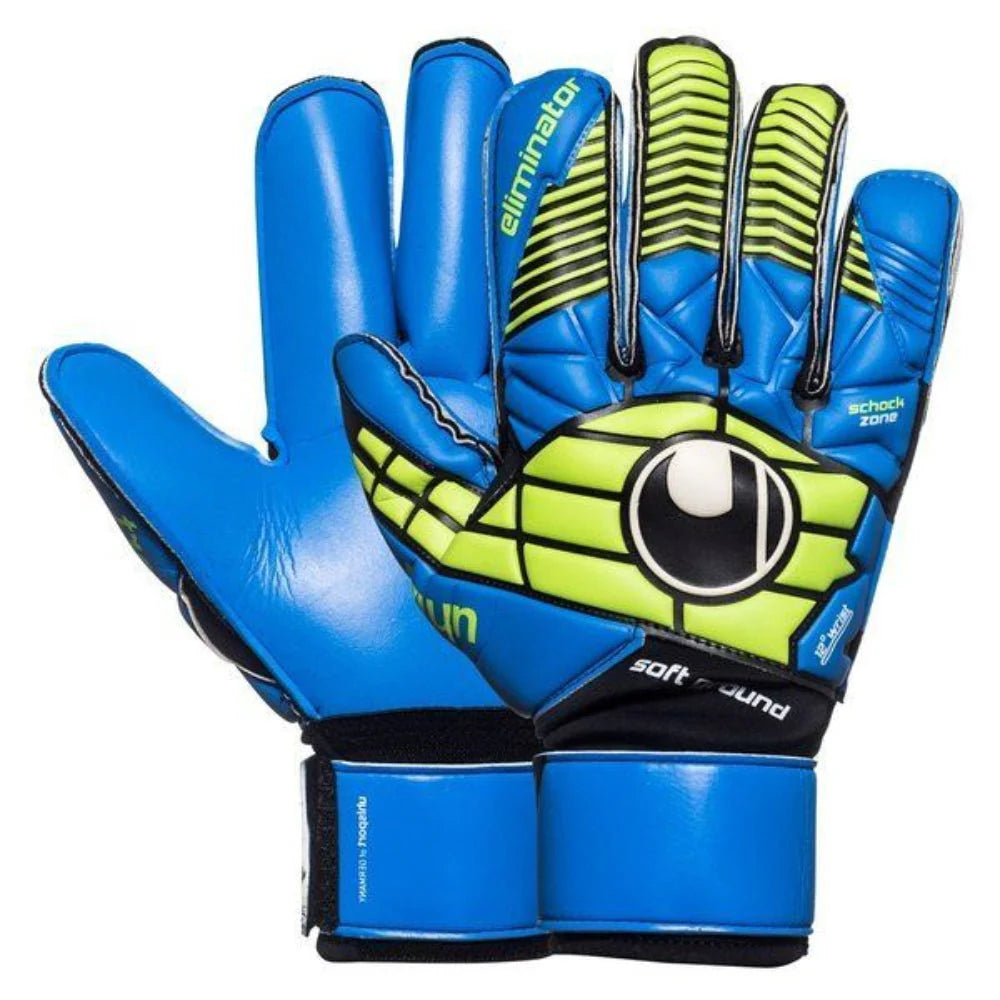 Uhlsport Eliminator Soft RF Competition Goalkeeper Gloves Black Blue Power Green