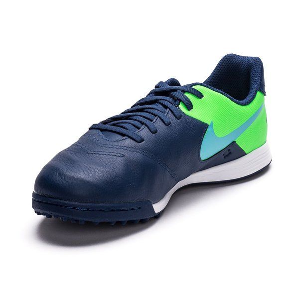 Nike JR Tiempox Legend VI TF Youth Soccer Cleats Coastal Blue Polarized Blue Rage Green