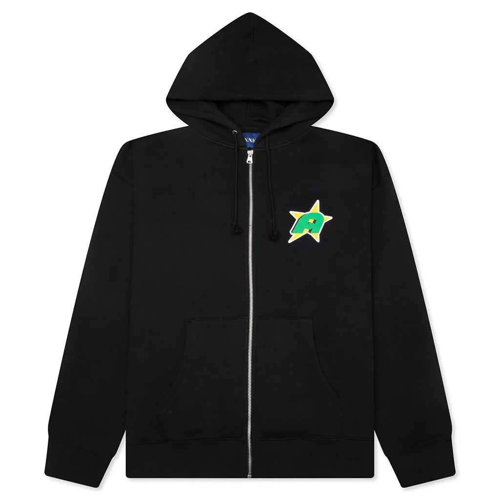 Star A Zip Up Hoodie Black
