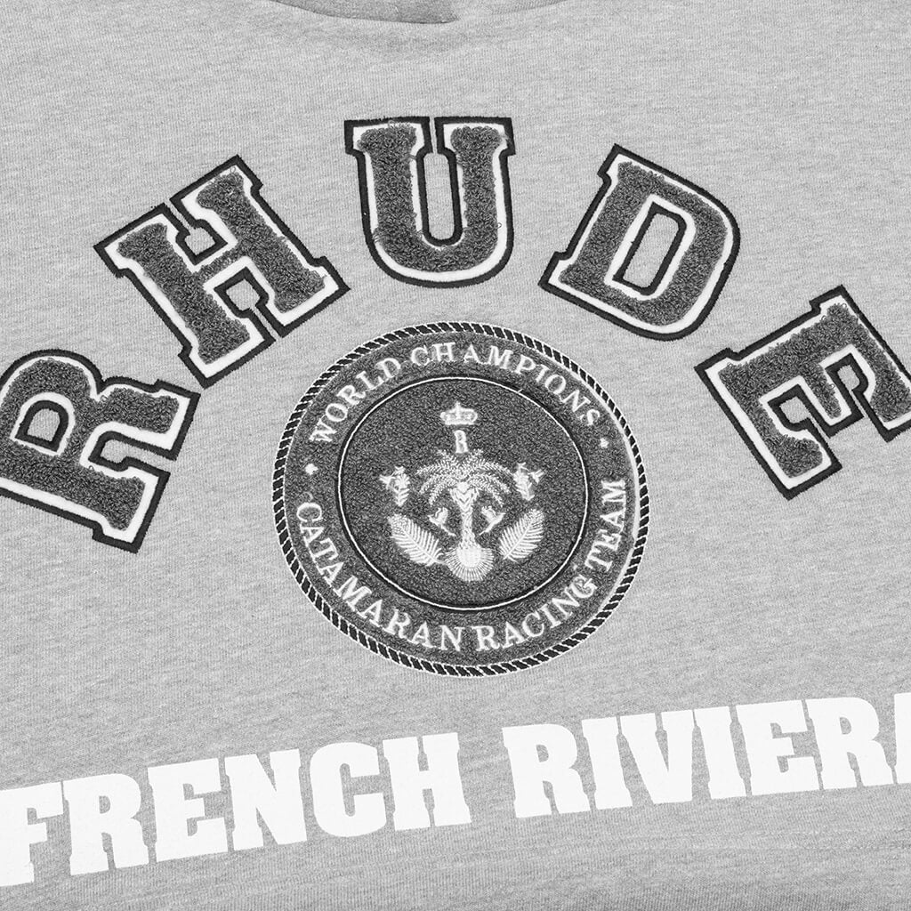 Rhude French Riviera Patch Hoodie Heather Gray