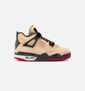 Air Jordan 4 Retro Grade School Lifestyle Shoe Sesame Fire Red Black White