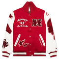 Bape Multi Motif Varsity Jacket Red