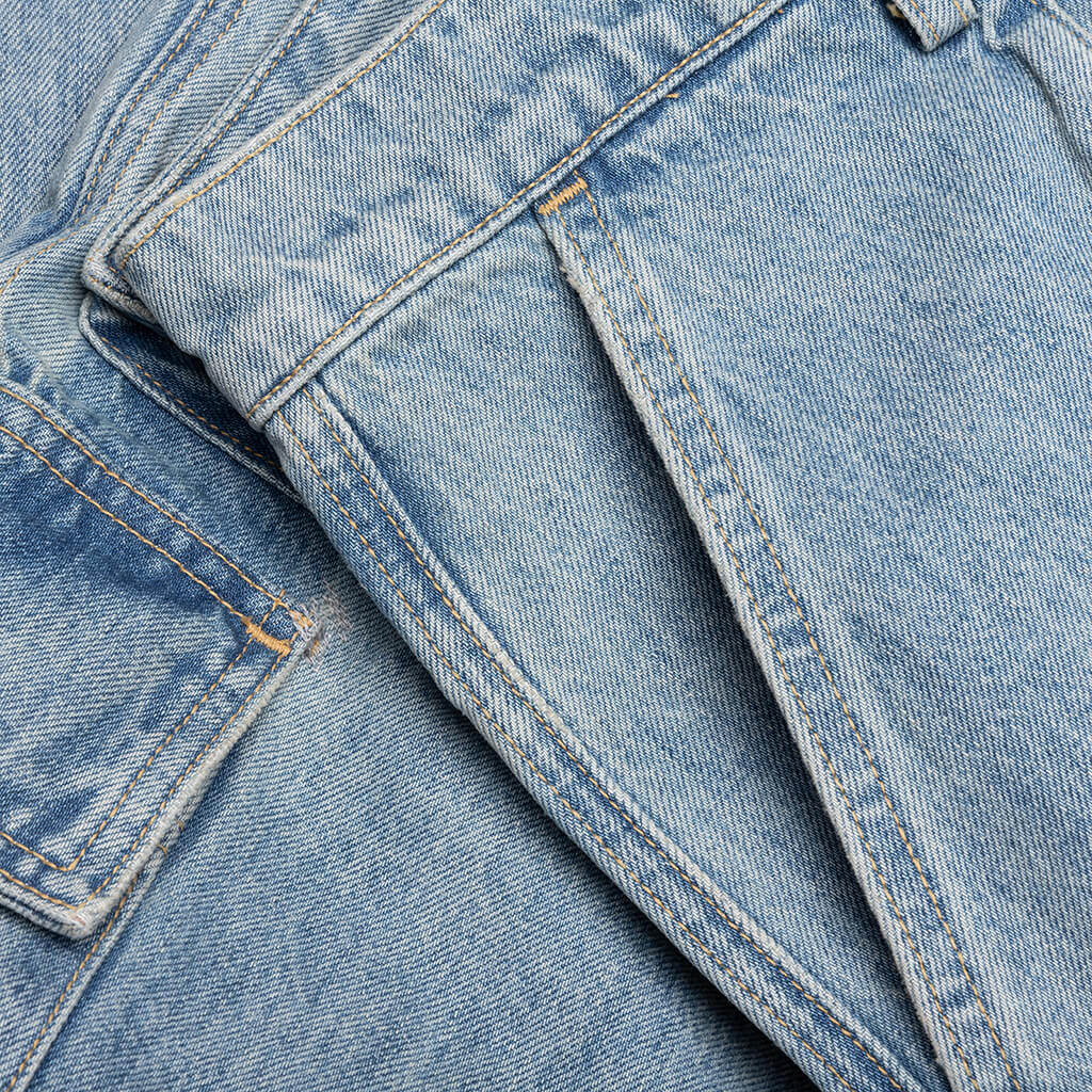 Denim Logo Cargo Pants Light Wash