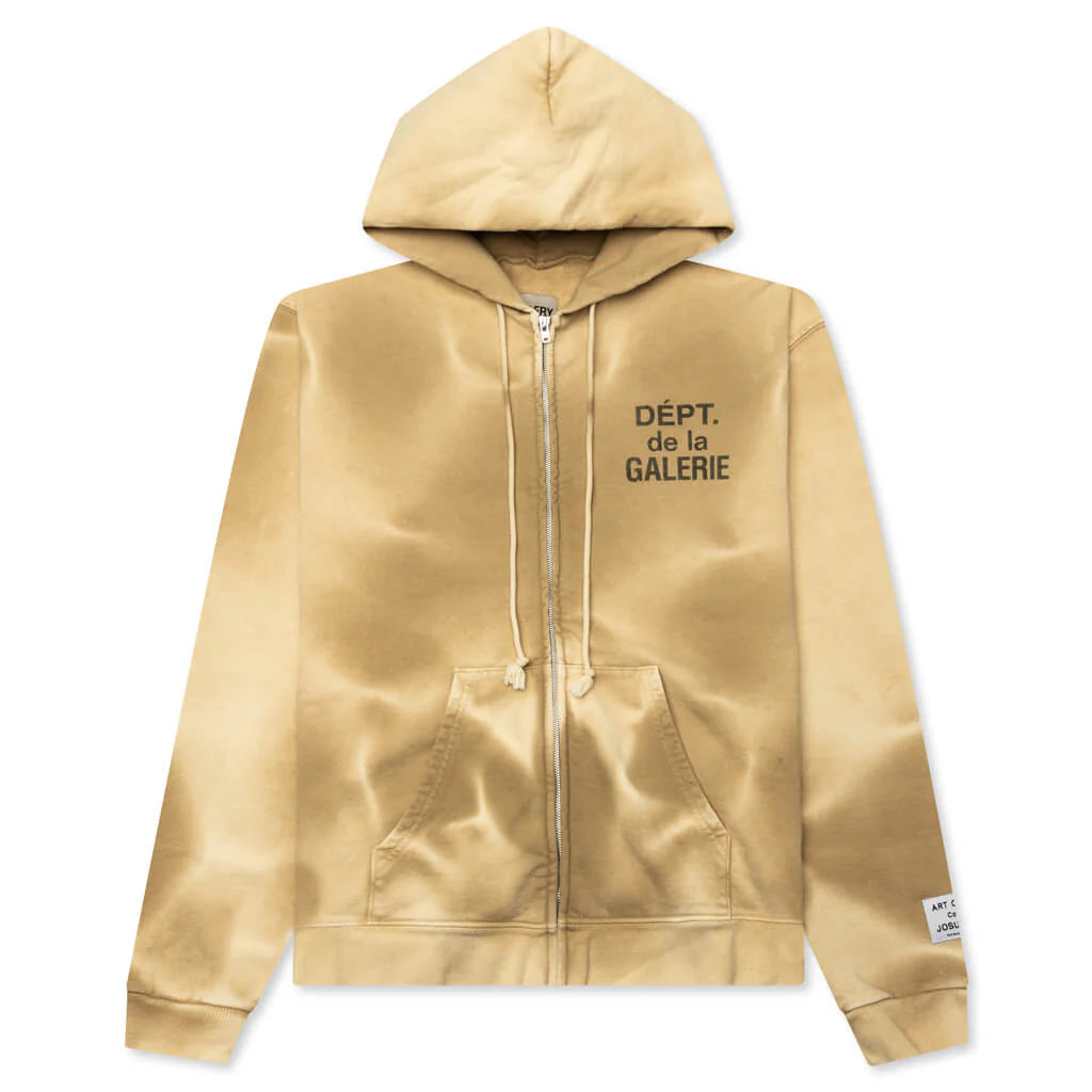 French Zip Hoodie Tan