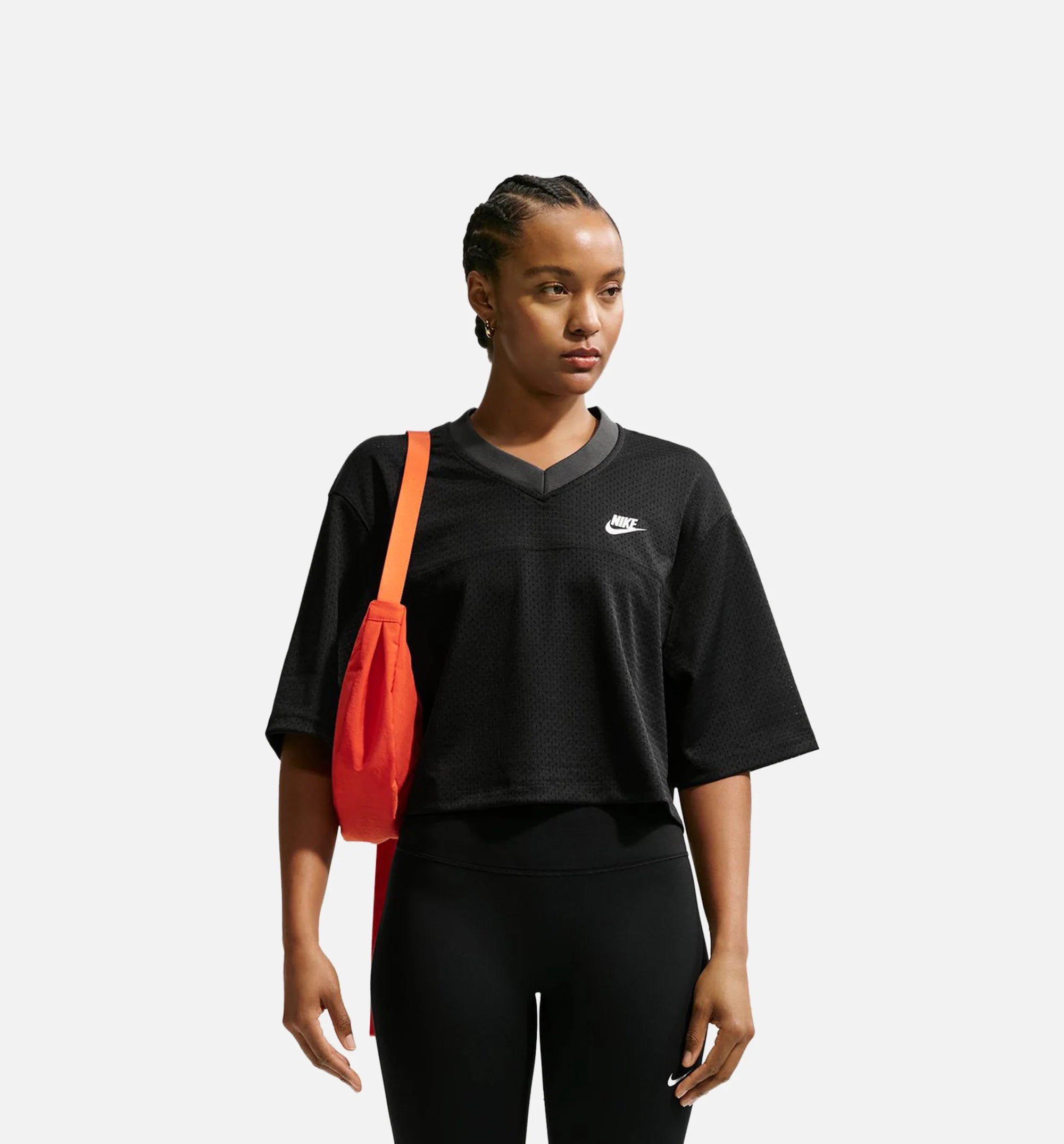 Sportswear Oversized Heritage Cropped Mesh Womens Jersey Black Anthracite Sail