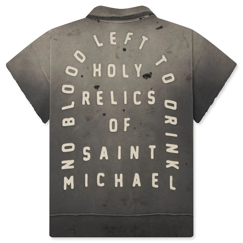 Saint S S Half Zip Sweat Polo Charcoal
