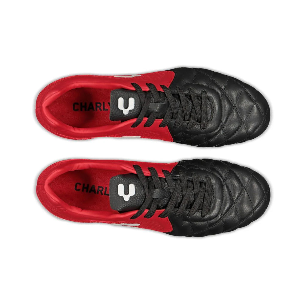 Charly Legendario LT FG 20 Firm Ground Soccer Cleats Black Red