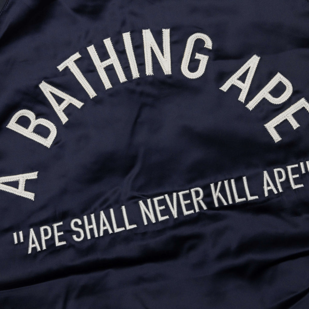 A Bathing Ape Nylon Varsity Jacket Navy