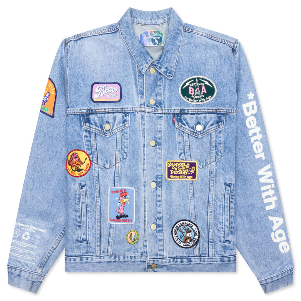 Charlatan Reversible Denim Baseball Jacket Indigo