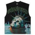 Sunken Liberty Sleeveless T Shirt Black