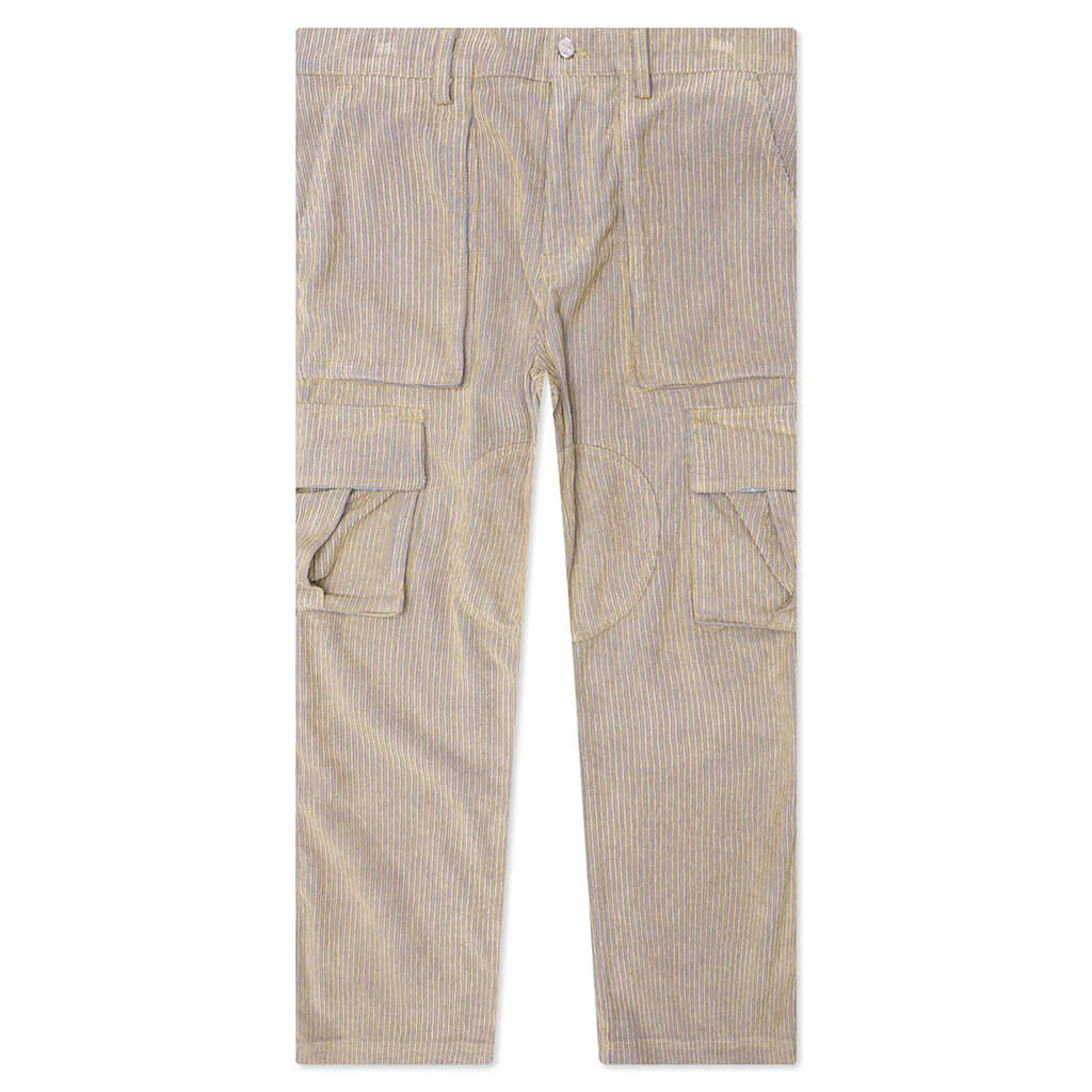 Corduroy Logo Cargo Pants Beige Wash
