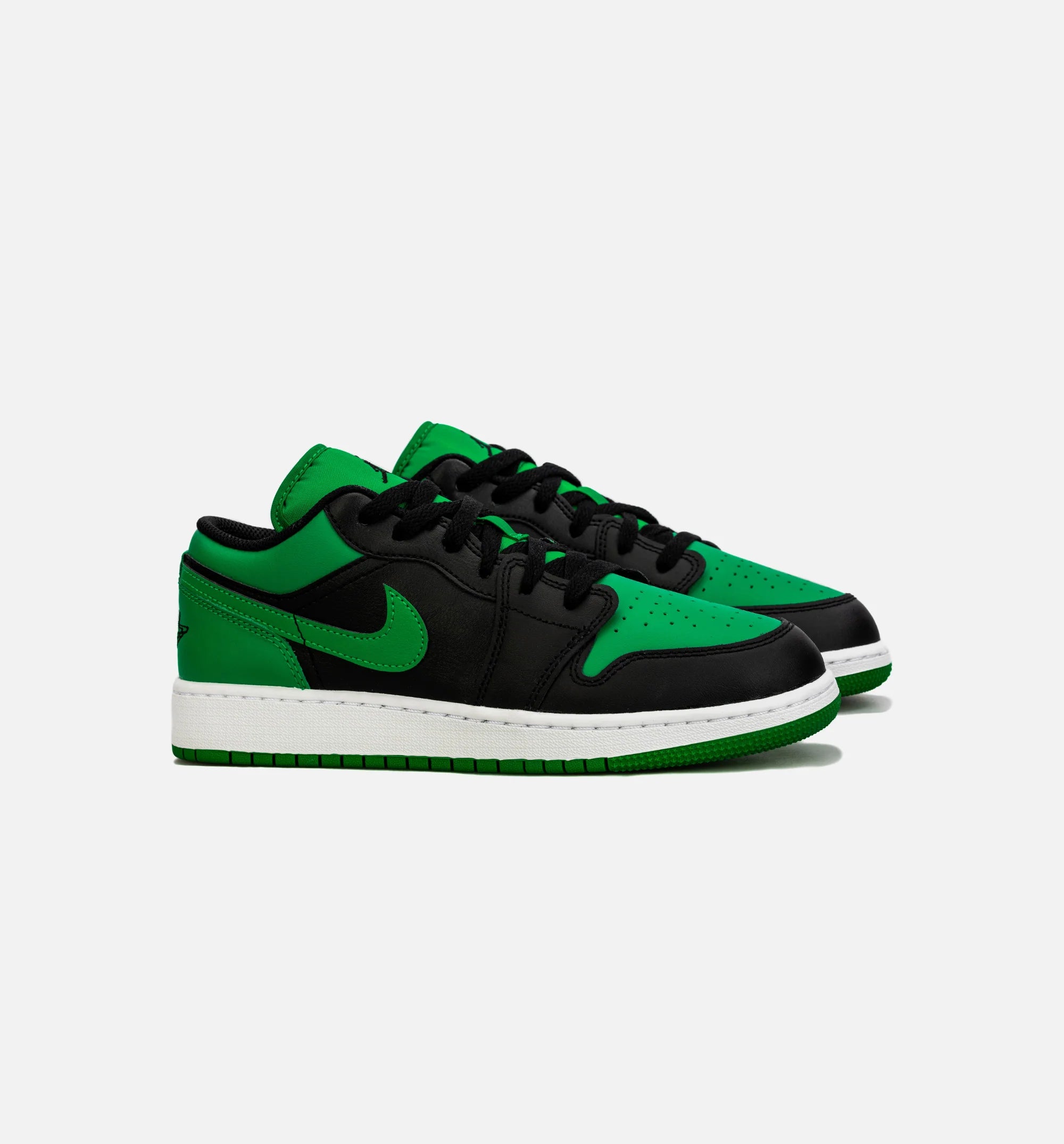 Air Jordan 1 Retro Low Lucky Green Grade School Lifestyle Shoe Black Green