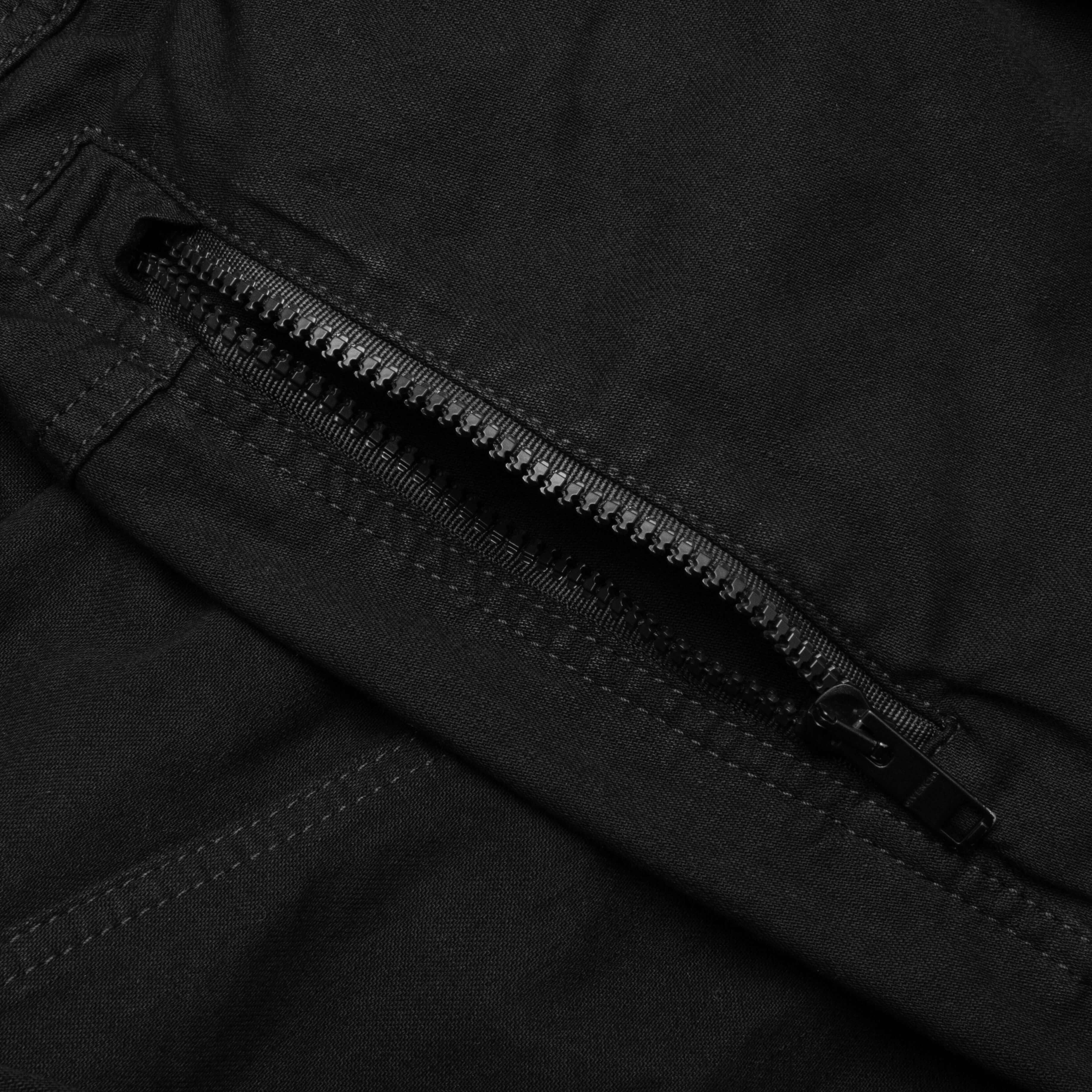 Elasticated Wait Zip Off Denim Pants Black