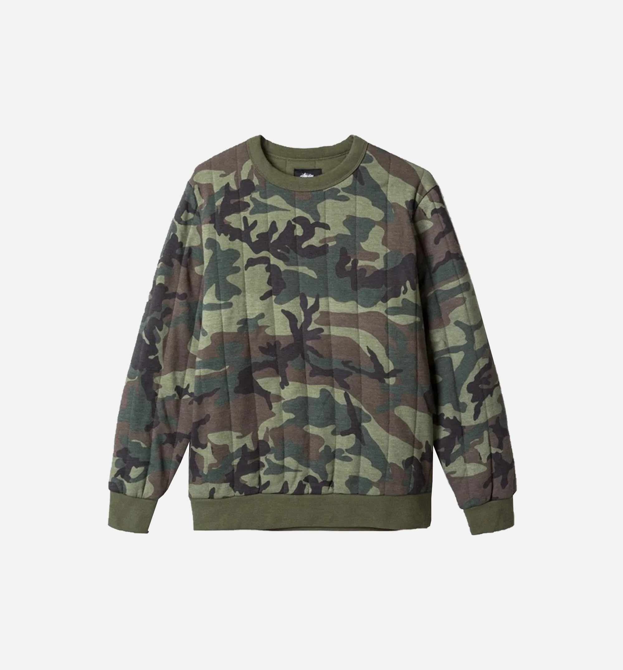 Quilted Crew Sweater Mens Sweater Camo