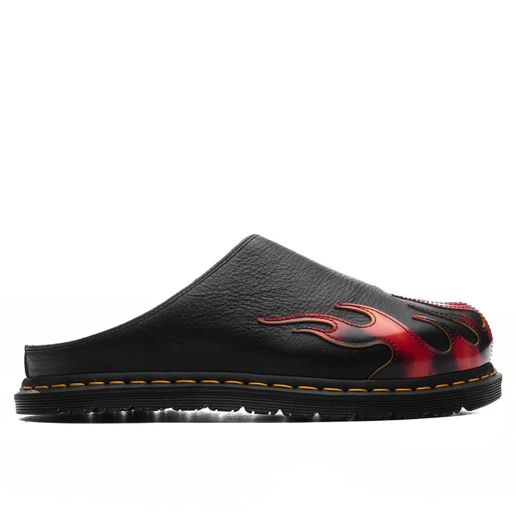 San Mule Flame Black Vibrant Red Dms Yellow