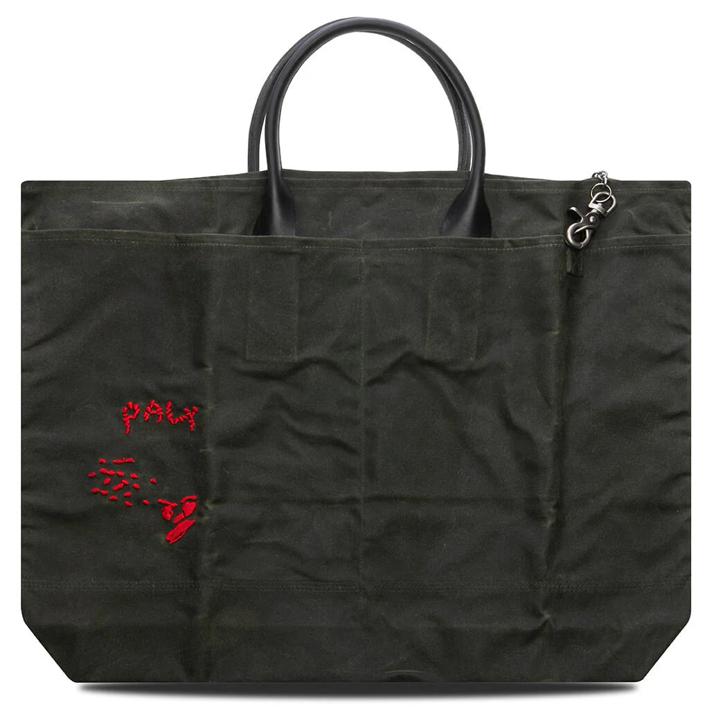 U Broke Me Waxed Canvas Tote Bag Green